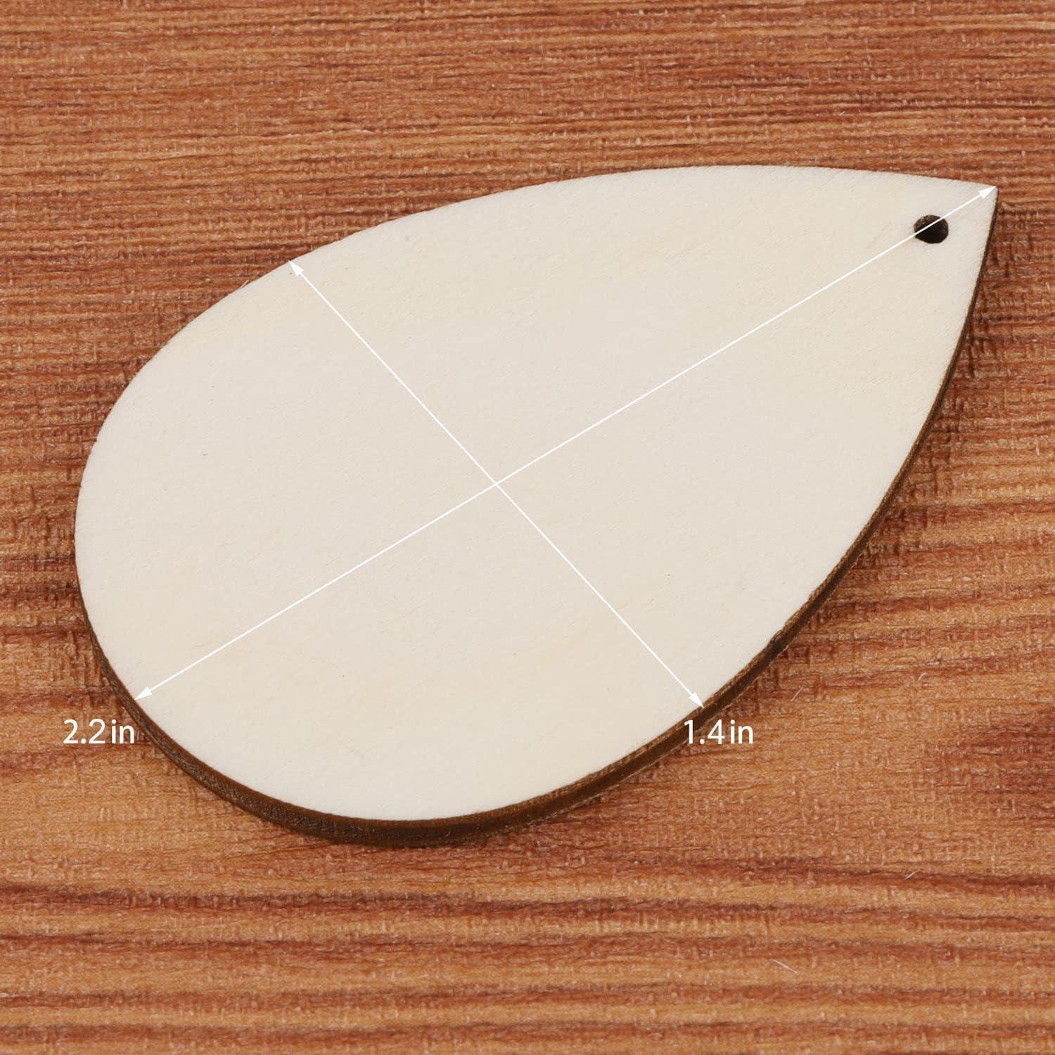 Haoser 70 Pieces Unfinished Wood Teardrop Earring Pendant for Jewelry Earrings Backs for Jewelry DIY Craft Making (Small,1.4 x 2.2 inch) Unfinished Wooden Earrings Kits - Haoser